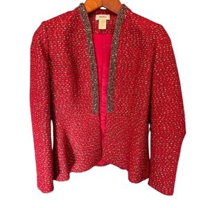 Womens, Neiman Marcus Exclusive Sequin Jacket.  Color: Red, Size: S